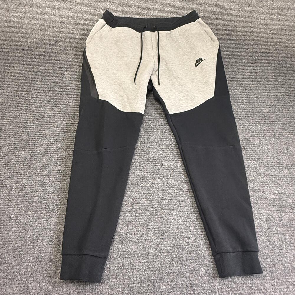 Nike Tech Fleece Jogger Pants Mens Large Gray Colorblock Zip Pocket 805162-015